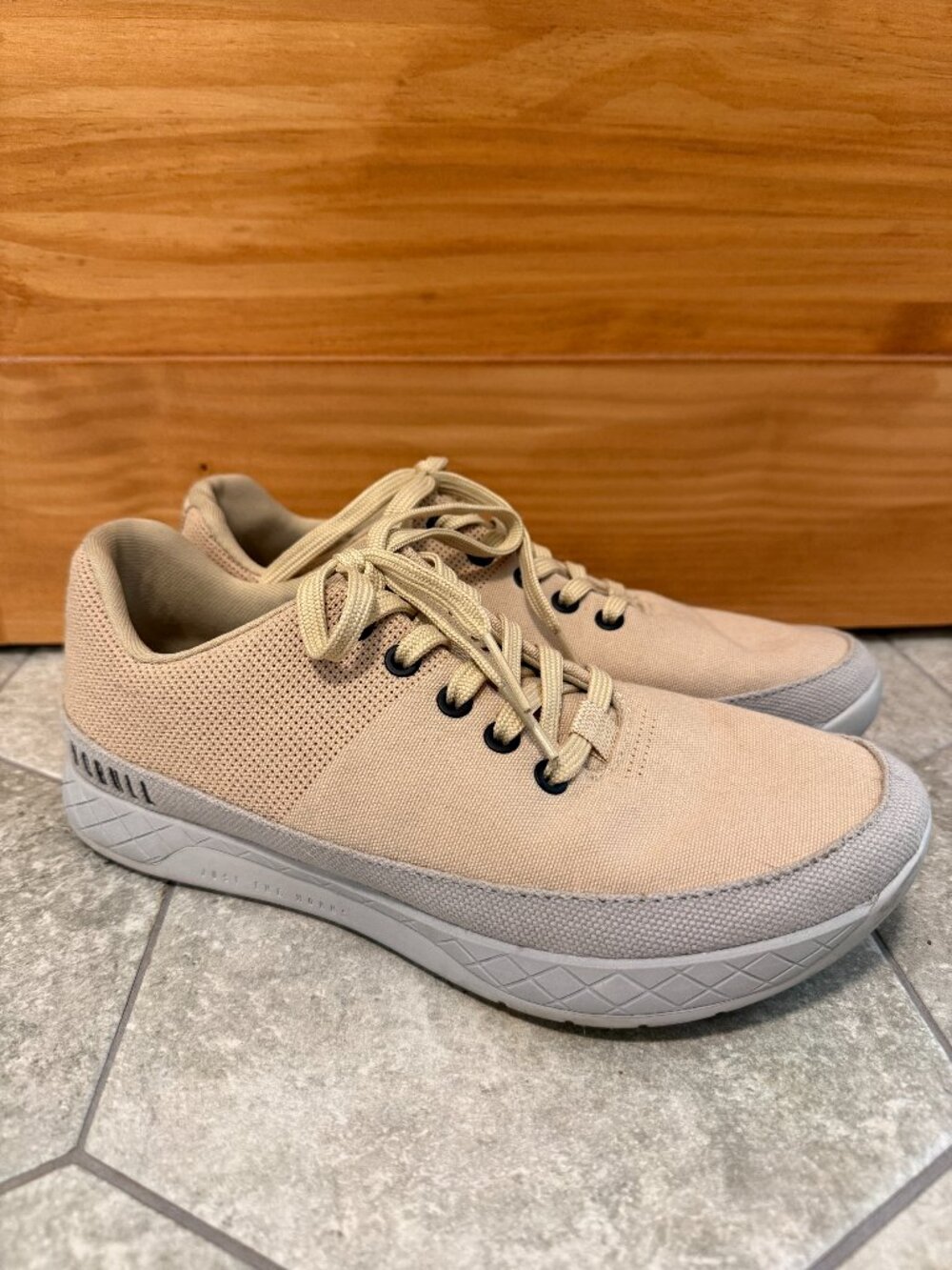 NOBULL Canvas Sand Neutral Trainer Athletic Gym Shoes Women's size 9